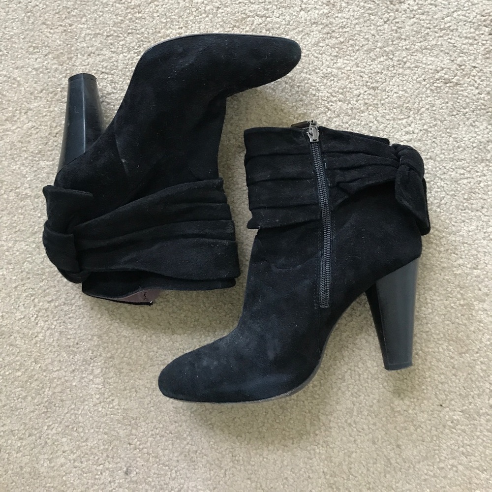 Black suede booties- Francesco morichetti
