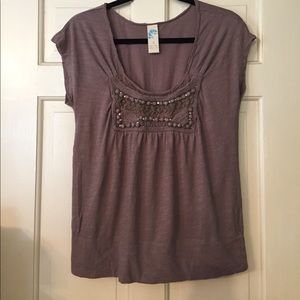 Anthropologie mixed-texture tee size S