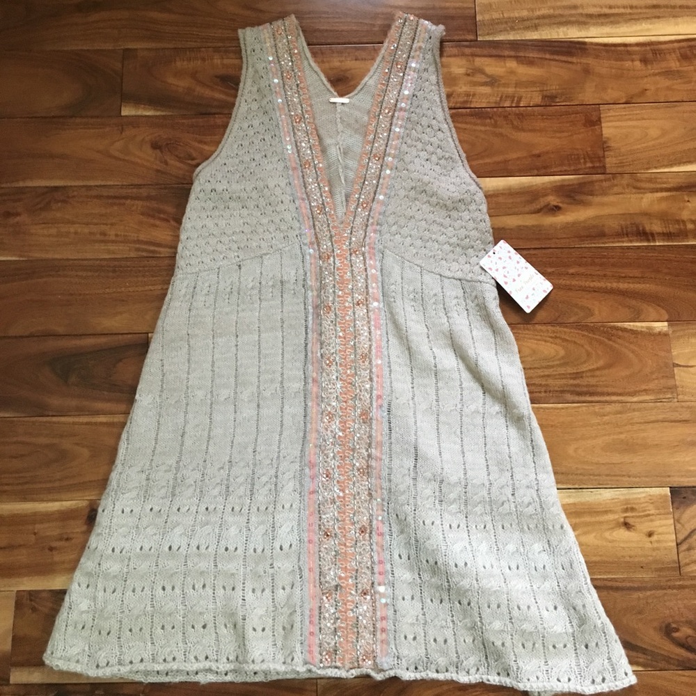 Free People beaded Tunic, Sweater knit Dress