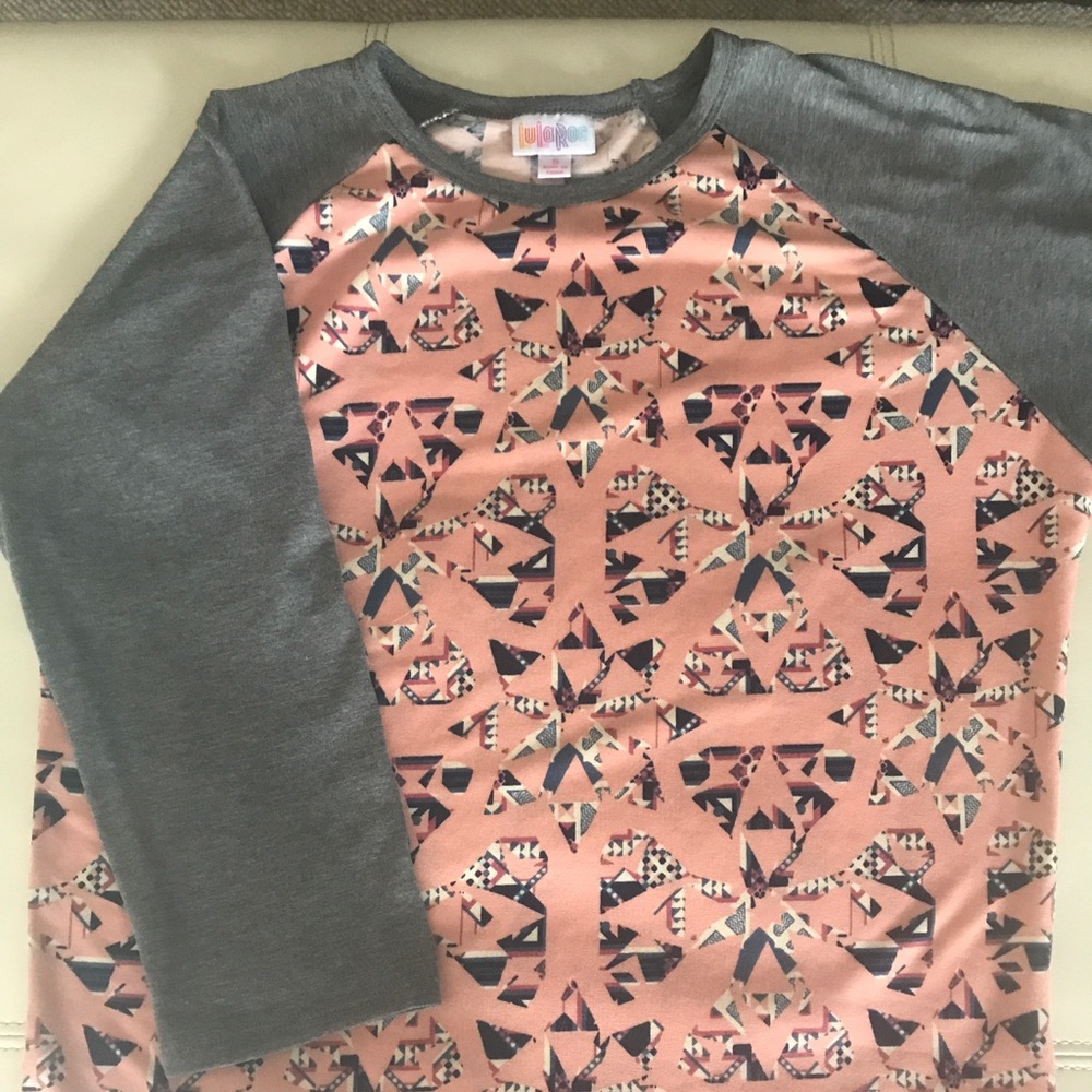 LuLaRoe small Randy gorgeous pink blue and grey