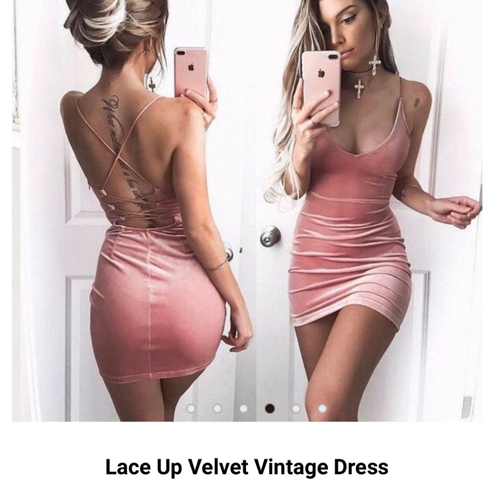 Lace up Velvet Vintage Dress