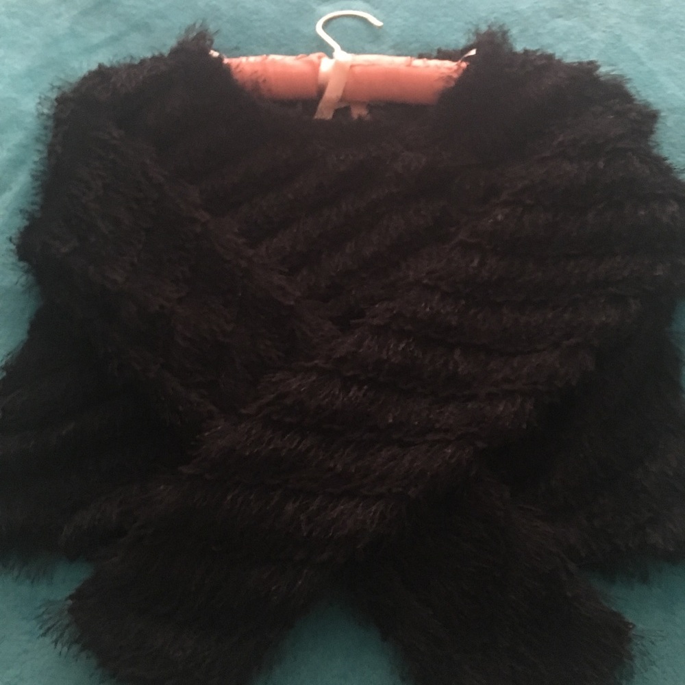 Black Cherish feathered sweater