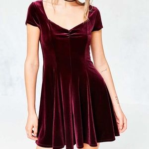 UO Kimchi Red Velvet Dress