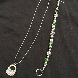 Silpada brand necklace with beaded bracelet