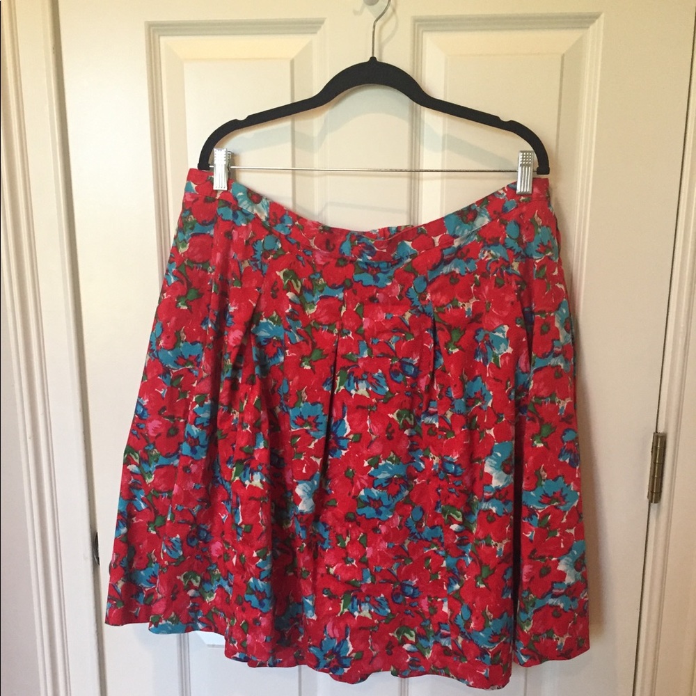 Talbots Pleated Floral Skirt 22 Petite