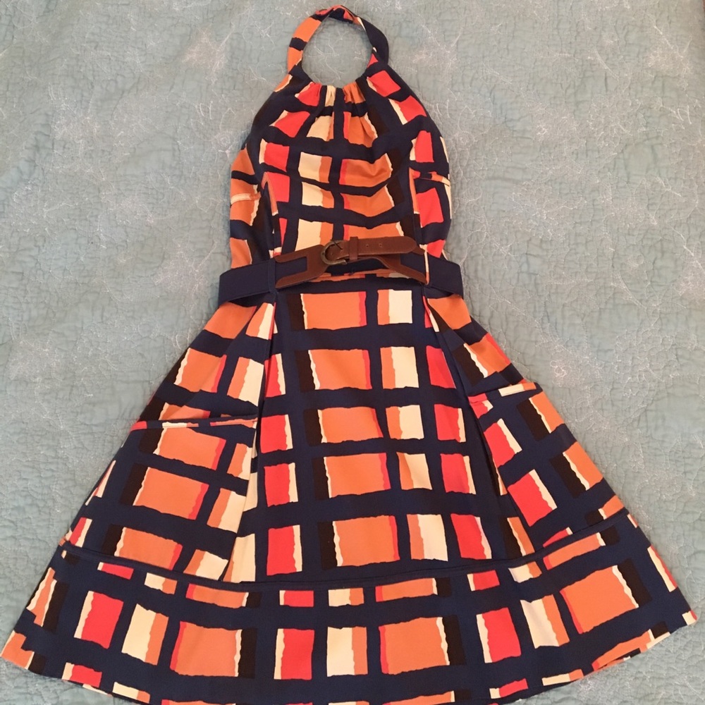 Jessica Simpson Orange & Navy dress