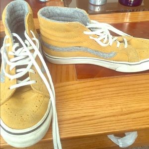 High-top Vans in mustard color