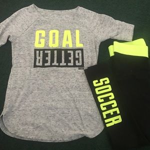 Justice Soccer Tee and Leggings outfit