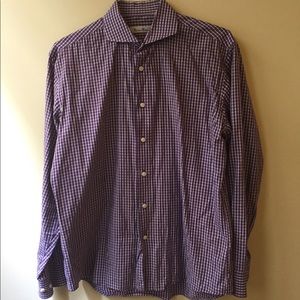 Dark purple & White Button Up