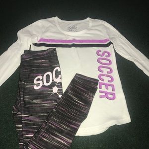 Justice Soccer Longsleeve Tee and Leggings