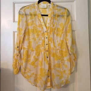 Maeve size 2 yellow floral blouse