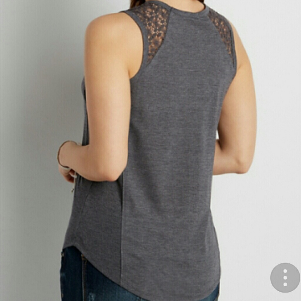 Maurices Gray Boot Stompin' Crochet Tank - Picture 2 of 3