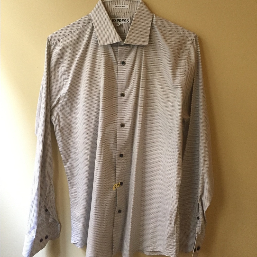 Express Men's Black and White button down