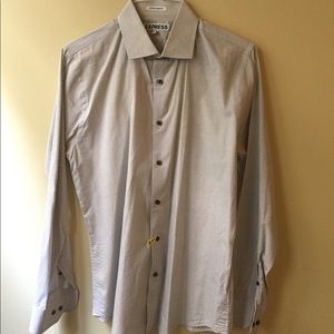 Express Men's Black and White button down