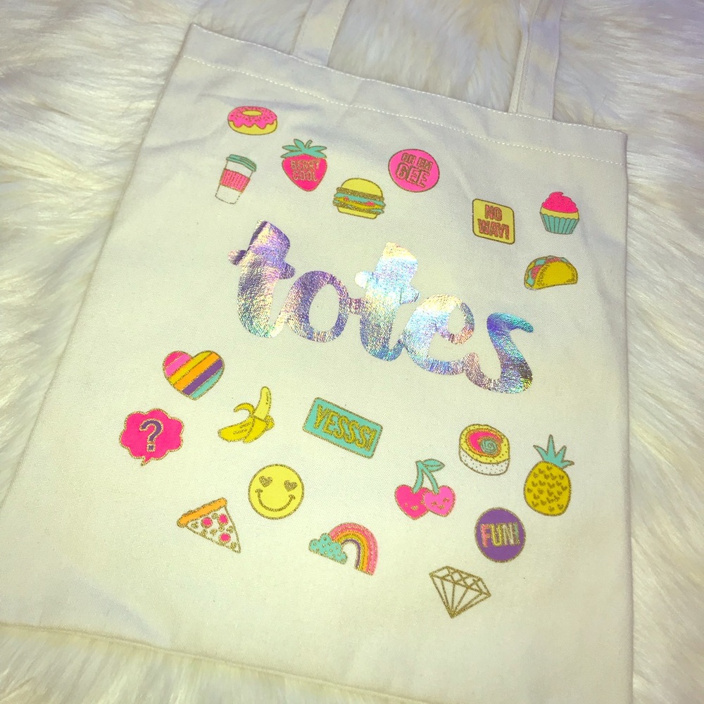 FINAL PRICE | NWOT Holographic TOTES Canvas Tote
