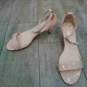 Comfortable small heals nude shoes