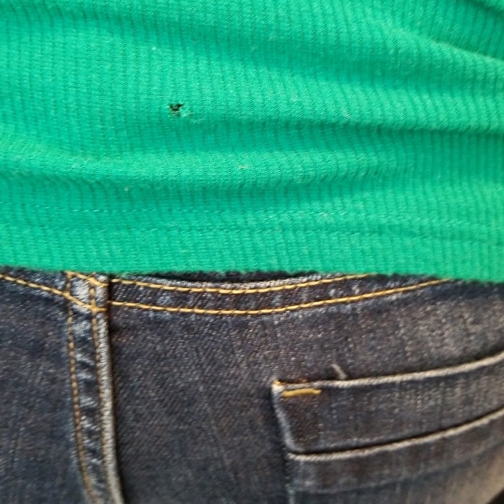 Green Short Sleeved  Scooped Neck Top - Picture 4 of 5