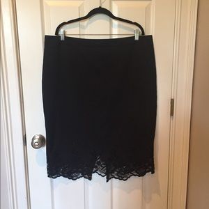 Pencil Skirt with Lace Hem