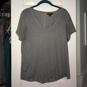 TOPSHOP scoop neck plain gray tee