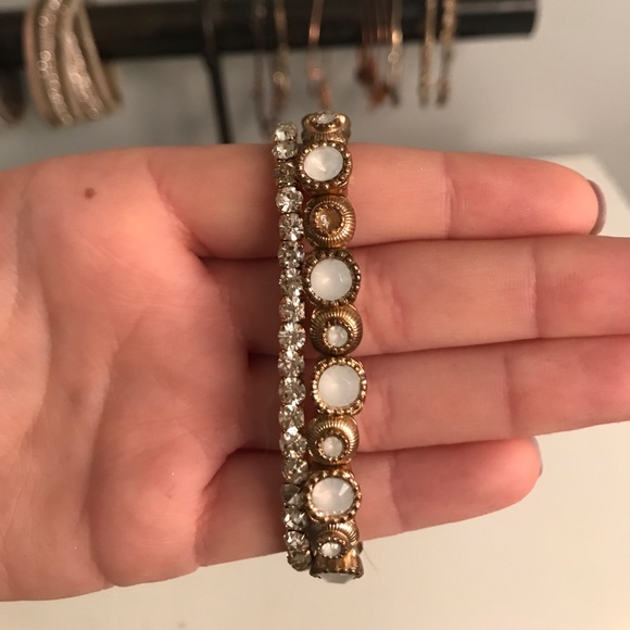 Gold white stone bracelet set - Picture 3 of 3