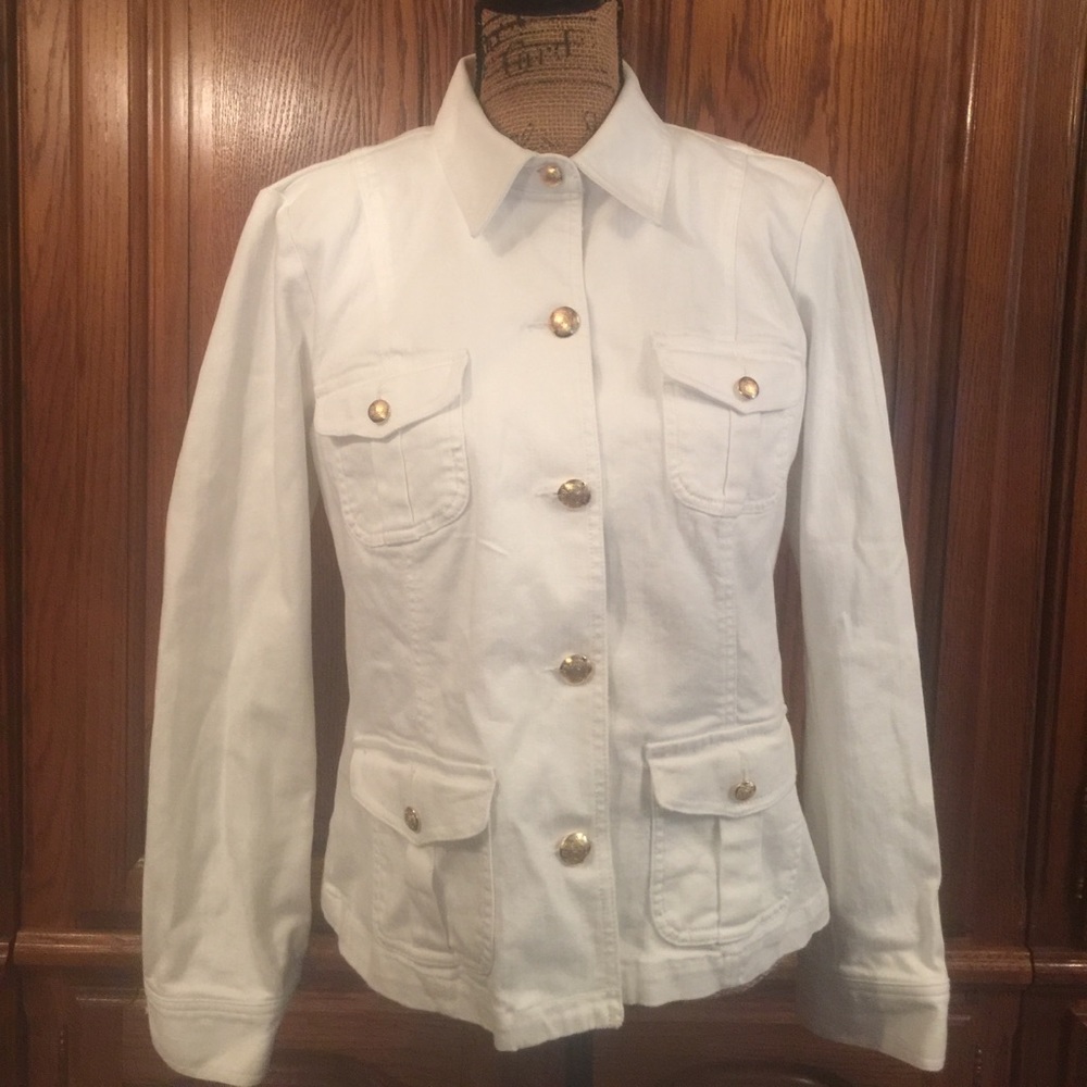 Chaps White Jean Jacket - Picture 1 of 4