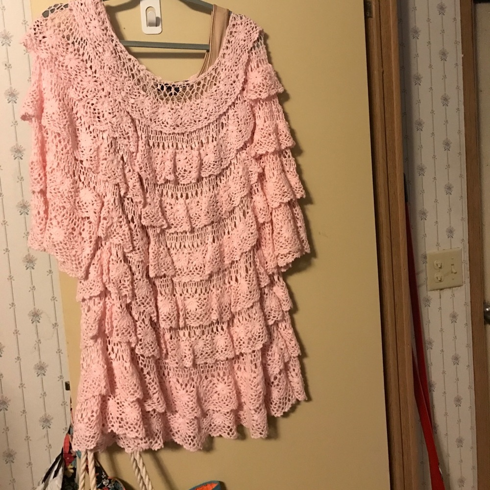 Pink layered knitted top