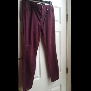 LOFT/Burgundy Pants/Skinny/8