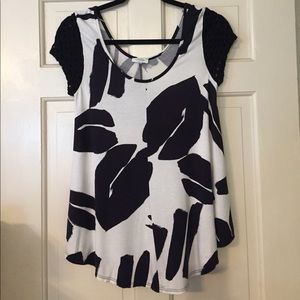 Weston black and white print top size S
