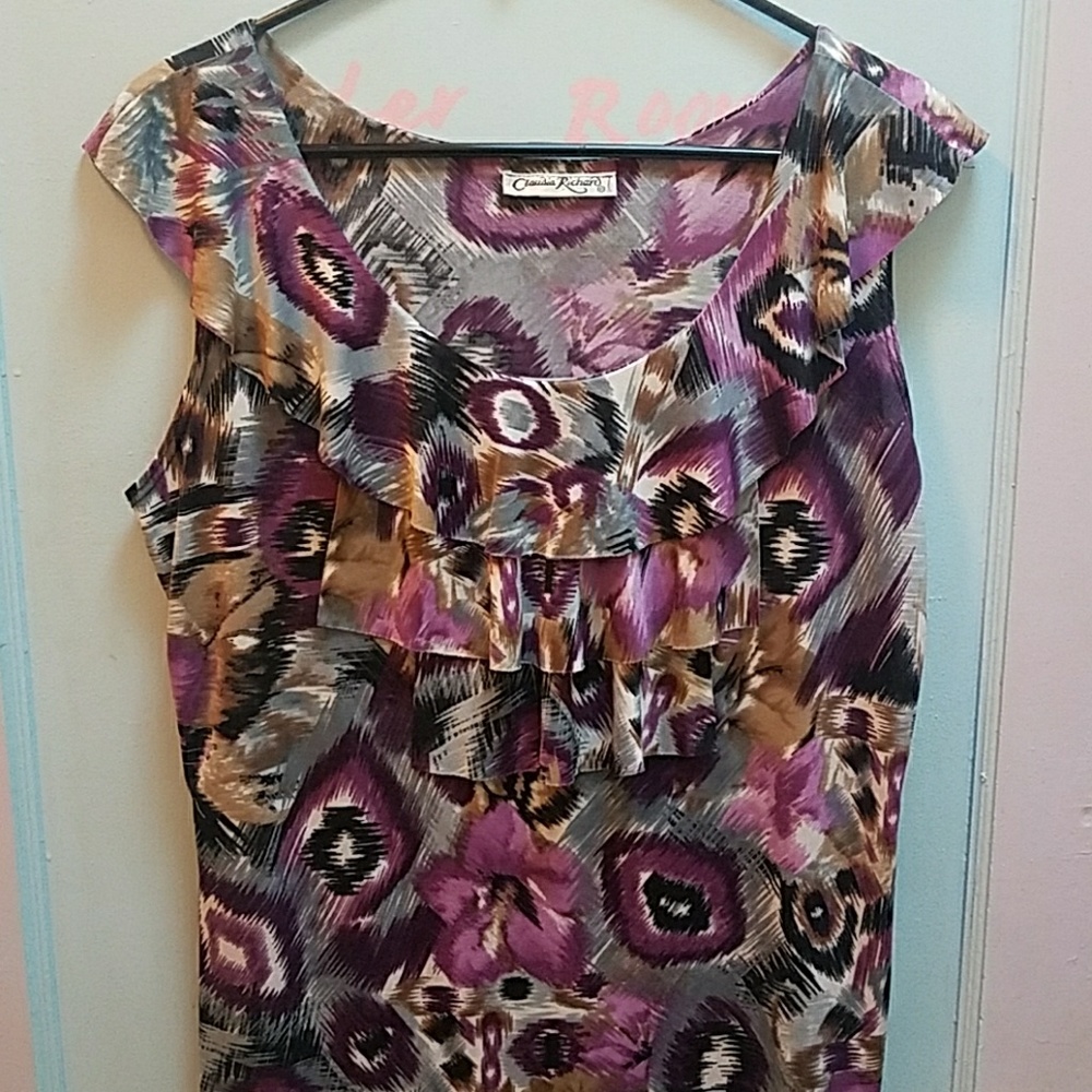 XL multi color blouse