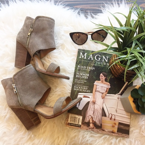 Dolce Vita Shoes - Dolce Vita Suede Open Toe Booties with Side Zip