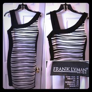 Frank Lyman Asymmetrical neckline black and white