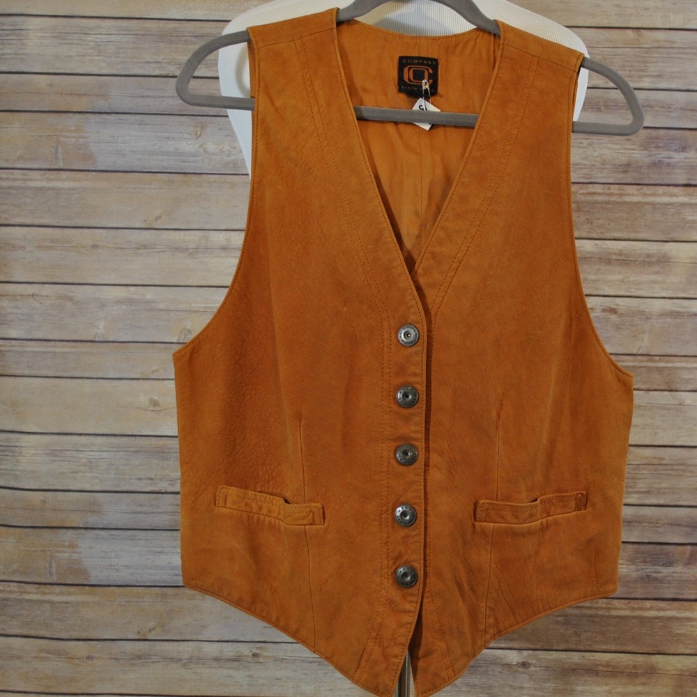 Ellen Tracy Buffed Lambskin Suede Vest