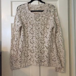 Anthropologie soft cotton crochet sweater size S