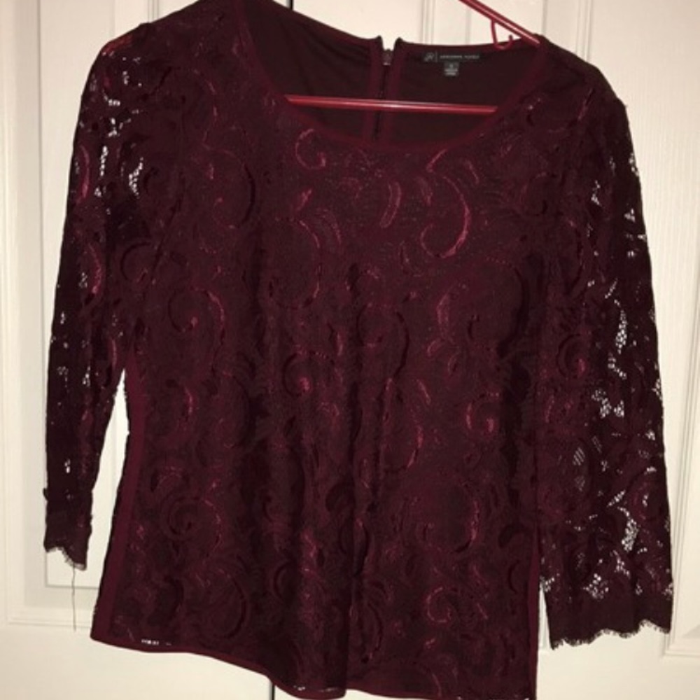 Burgundy lace shirt