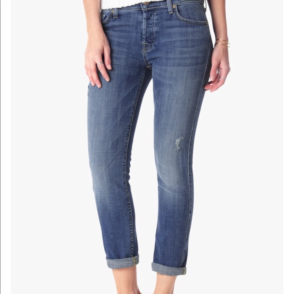 7 for all mankind skinny crop & roll size 27