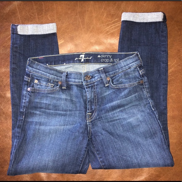 7 for all mankind skinny crop & roll size 27 - Picture 3 of 7