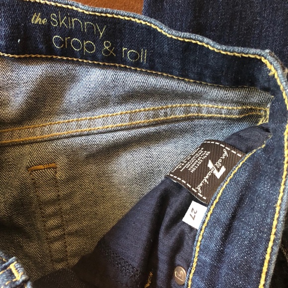 7 for all mankind skinny crop & roll size 27 - Picture 4 of 7
