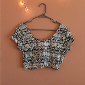 Tribal print crop top