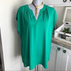 Green pleated top