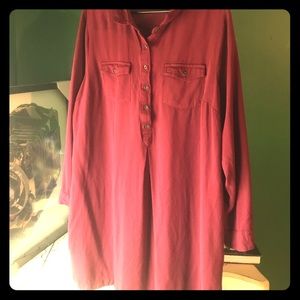 Red tunic with buttons