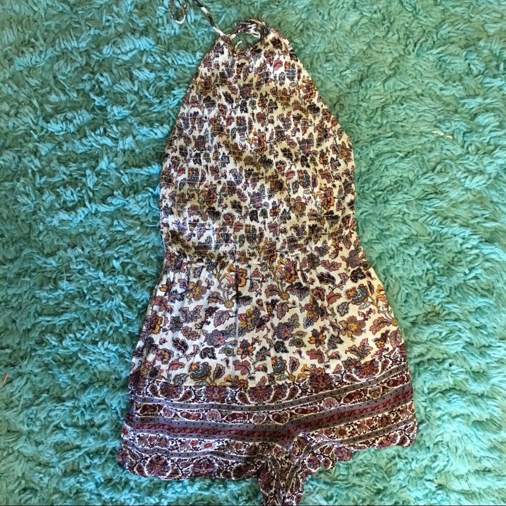 Patterned Halter Romper