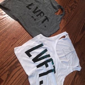 Lvft crop tops gray white xs/s