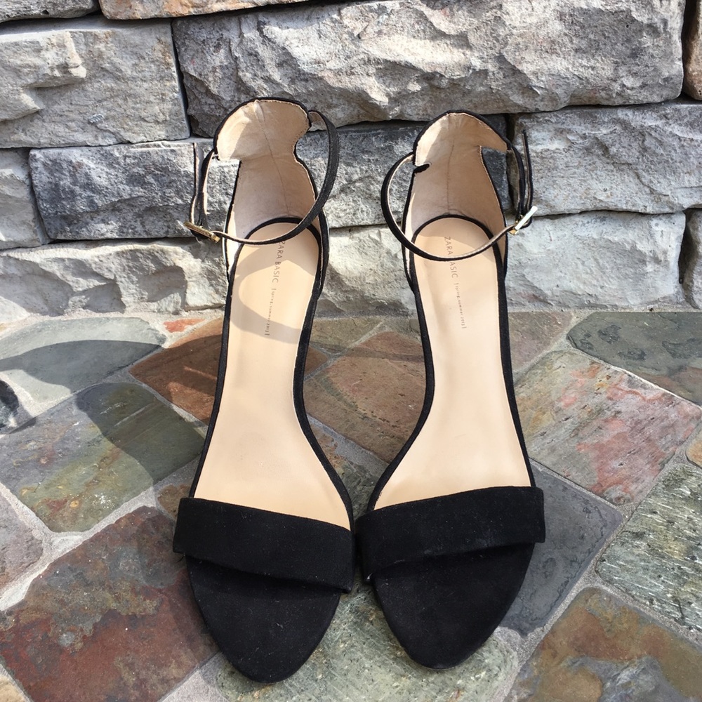 Zara Metallic strappy heels