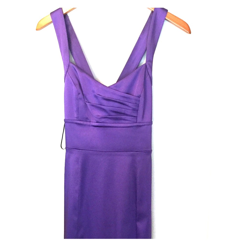 Stretch satin Calvin Klein dress purple