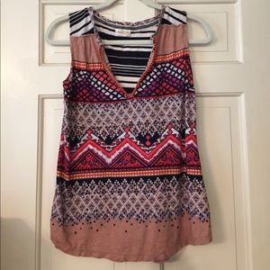 Anthropologie mixed print tank top size S