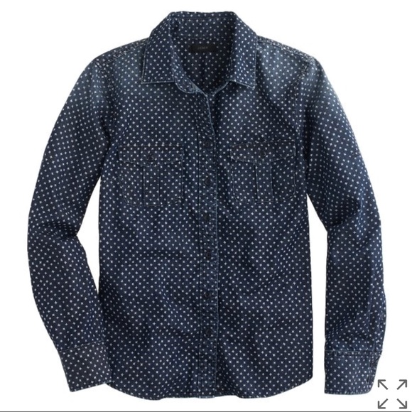 J. Crew Keeper Chambray Shirt In Star Dot - Picture 2 of 3