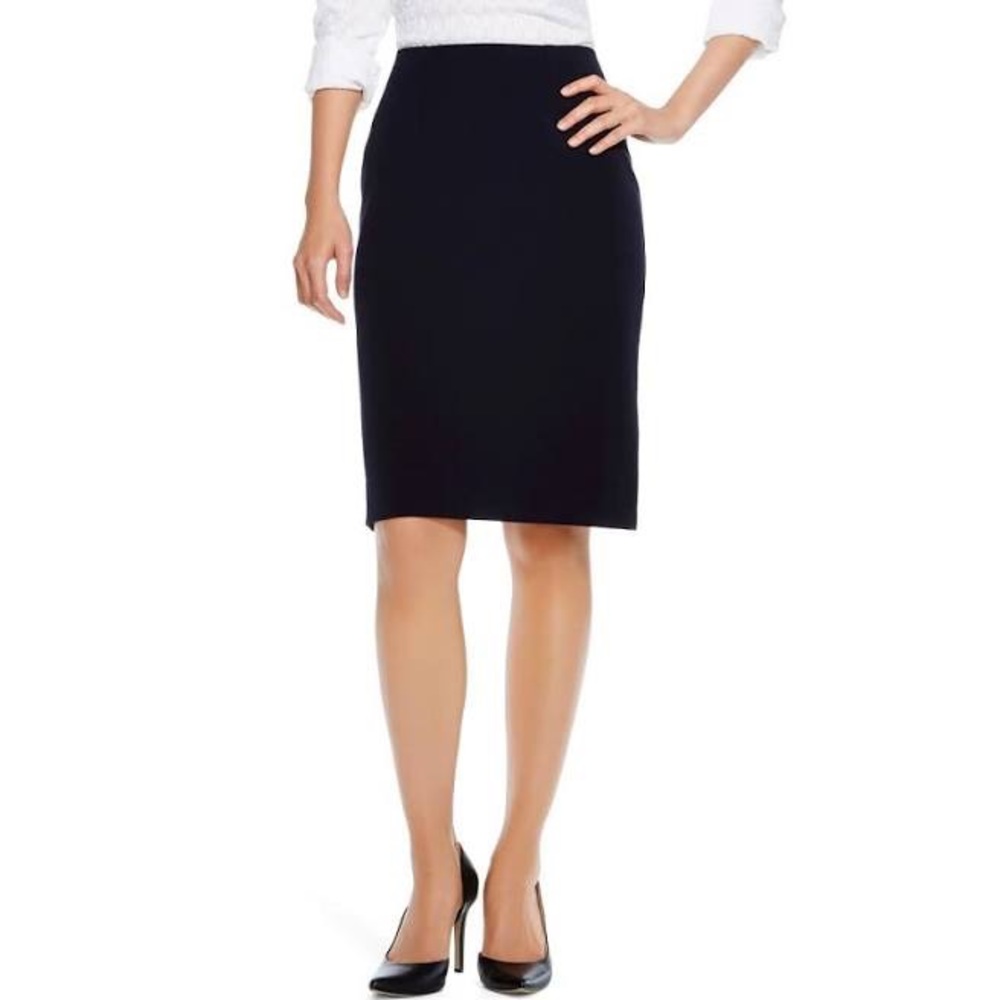 Navy pencil skirt