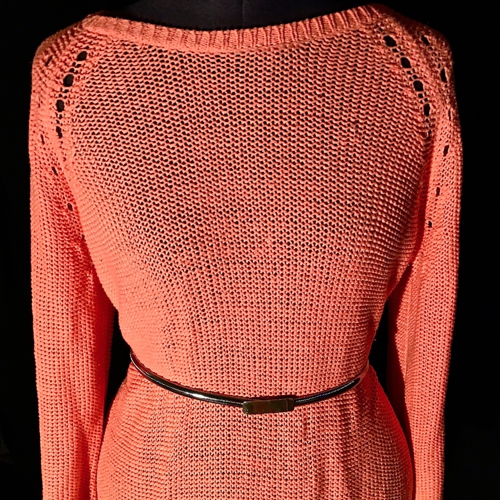Coral colored knit top