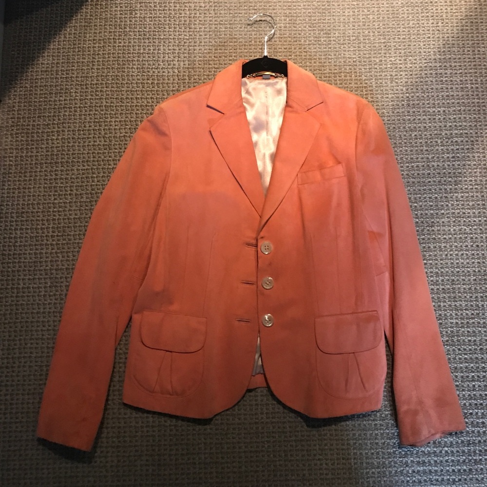 Tangerine suede blazer