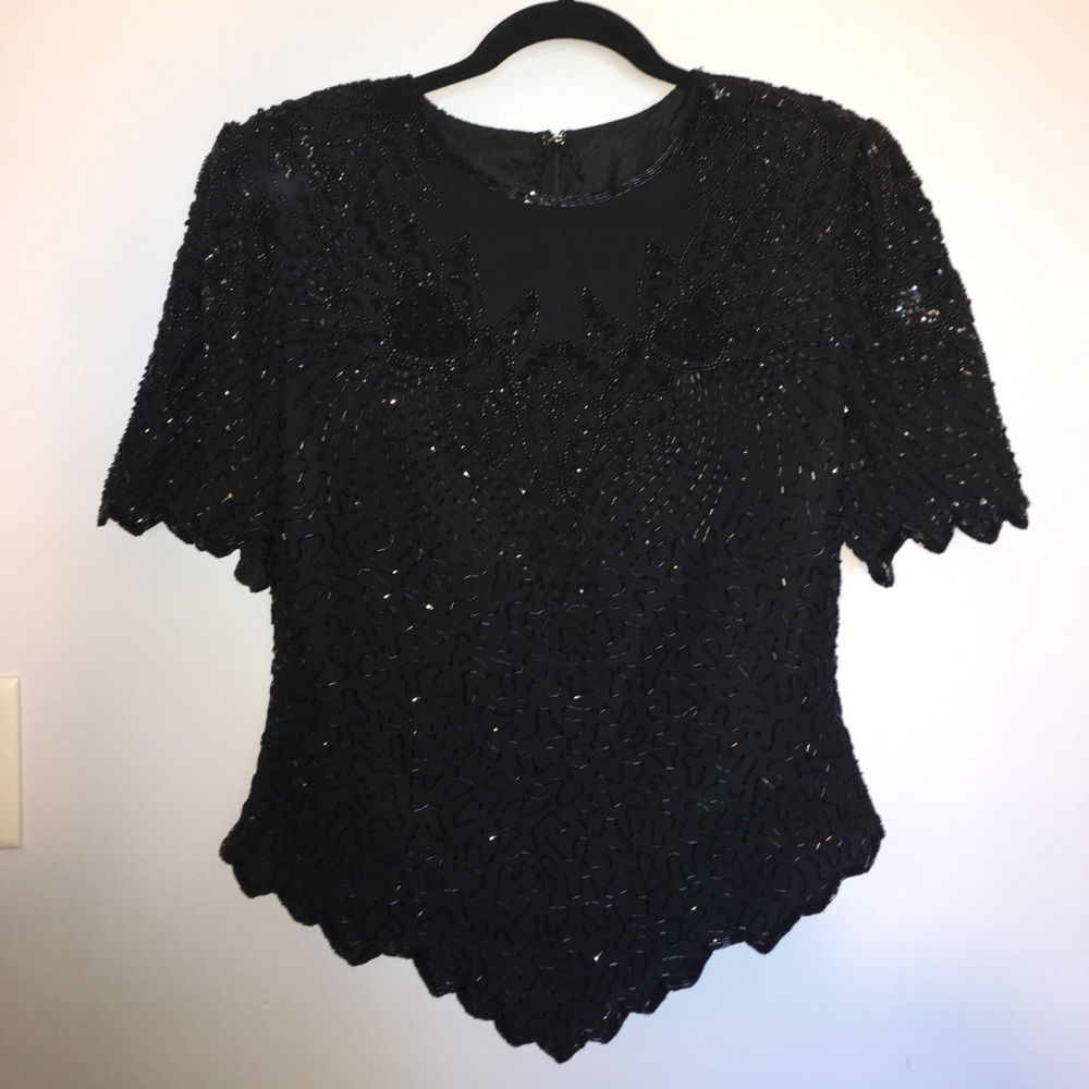 Laurence Kazar NY Beaded & Sequined Vintage Top